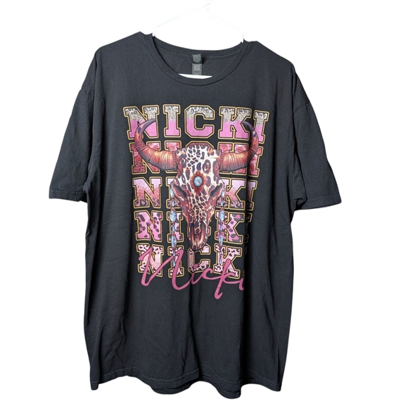 Nicki Minaj Western Graphic Black T-Shirt Men's XL Animal Print Short Sleeve Tee - Picture 1 of 5